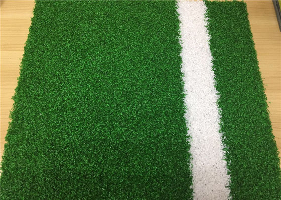 Short Curly Artificial Grass for Gate Ball Playground. 20mm 7600d,high density,olive green+white sports field