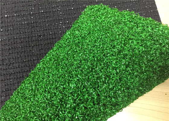 Short Curly Artificial Grass for Gate Ball Playground. 20mm 7600d,high density,olive green+white sports field