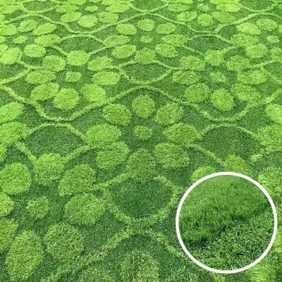 figura geométrica grama artficial, tapete da grama com logotipo